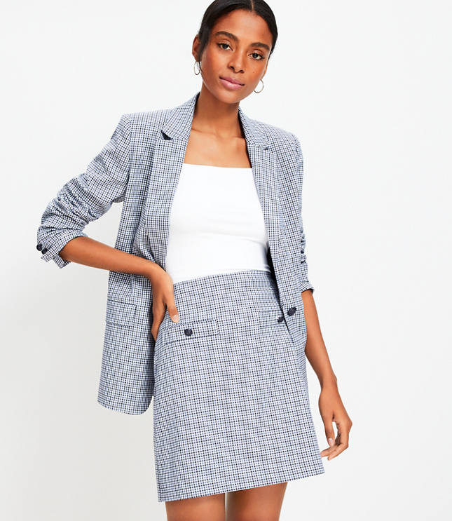 Gingham Pocket Shift Skirt