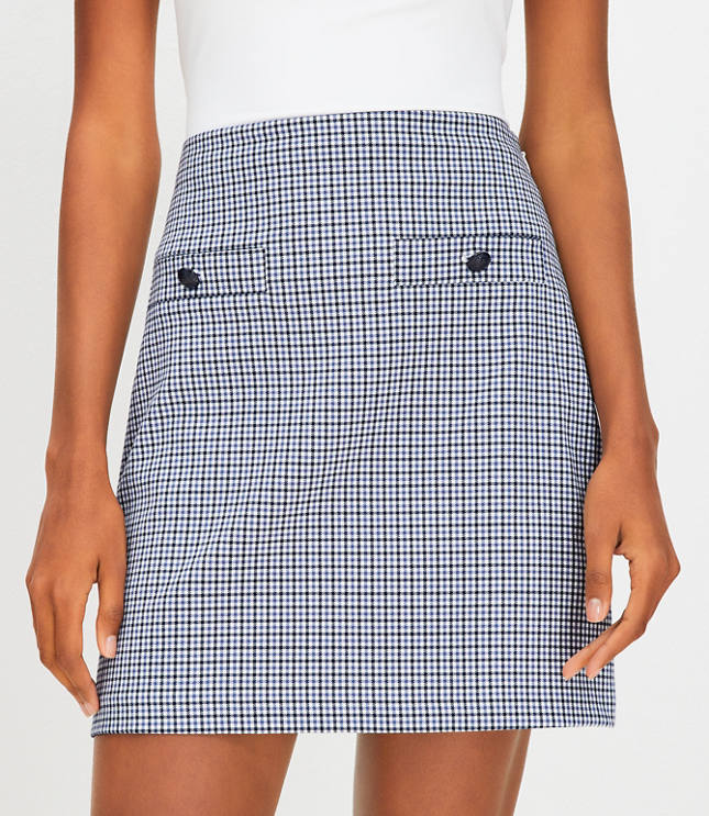 Gingham Pocket Shift Skirt