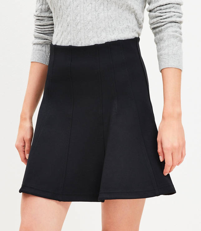 Tall Ponte Seamed Mini Skirt