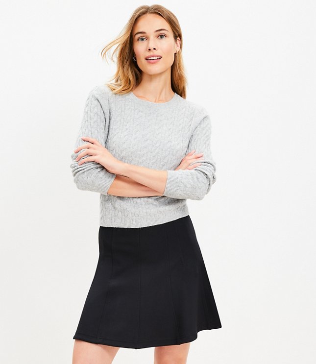 Petite Ponte Seamed Mini Skirt