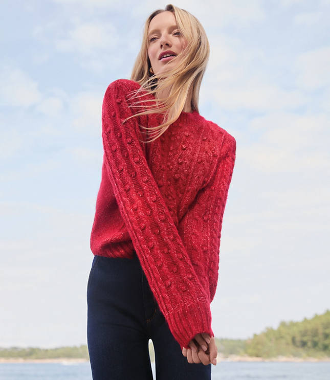 Heavy Cable Knit Sweater | Loft