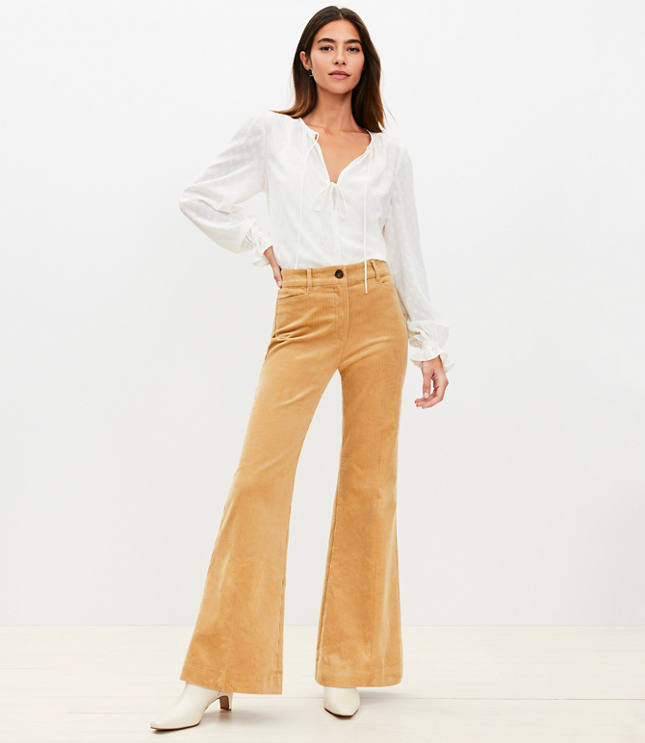 Petite Flare Trousers in Corduroy