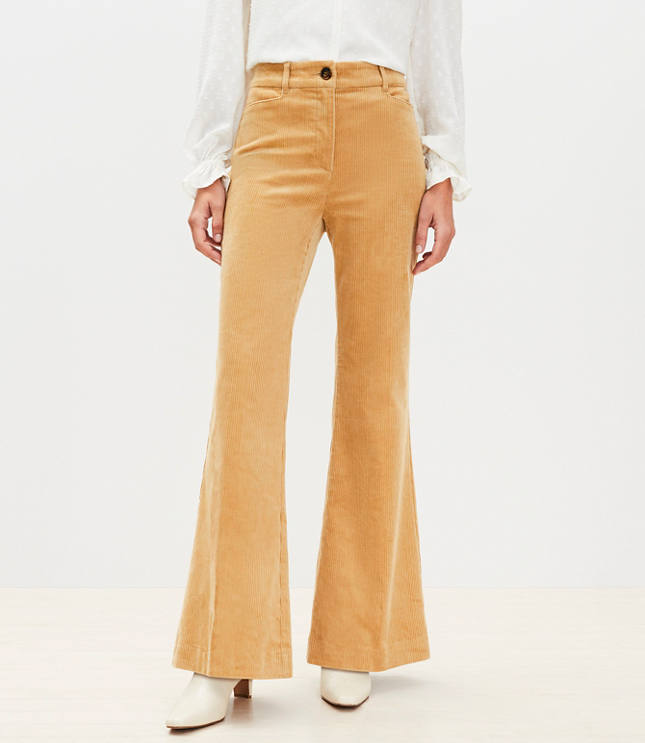 Petite Flare Trousers in Corduroy