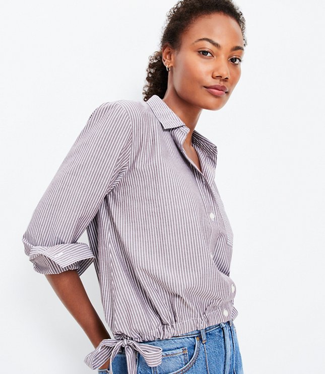 Petite Chambray Oversized Pocket Shirt