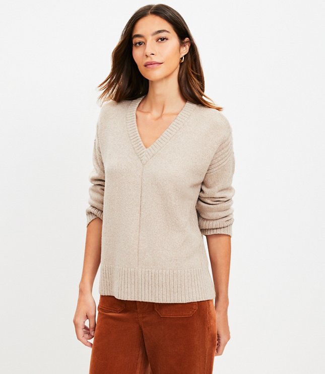 Petite Paisley V-Neck Sweater