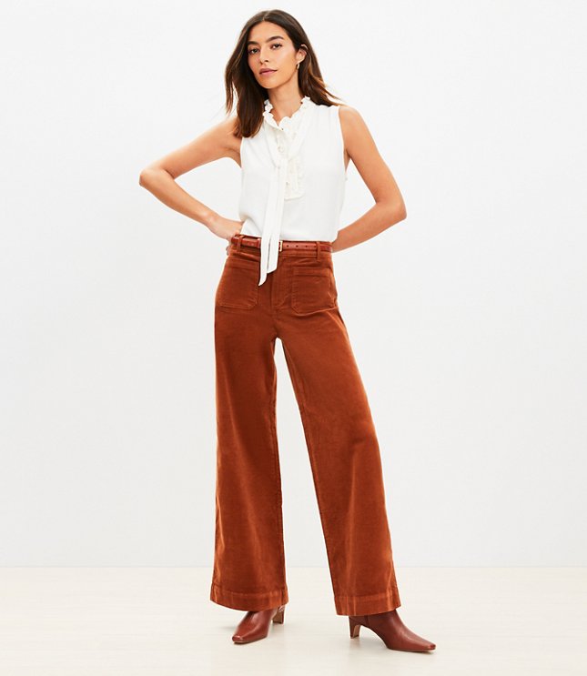 Palmer Wide Leg Pants Brushed Corduroy