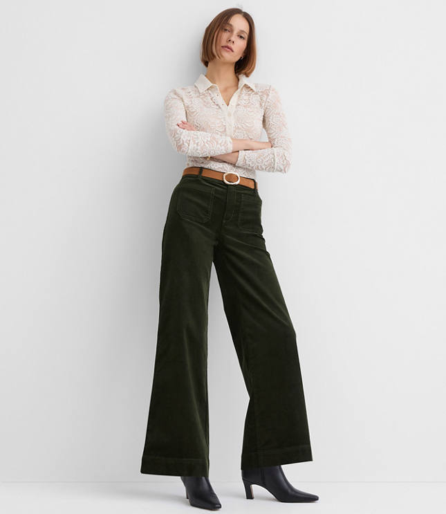 Palmer Wide Leg Pants in Brushed Corduroy