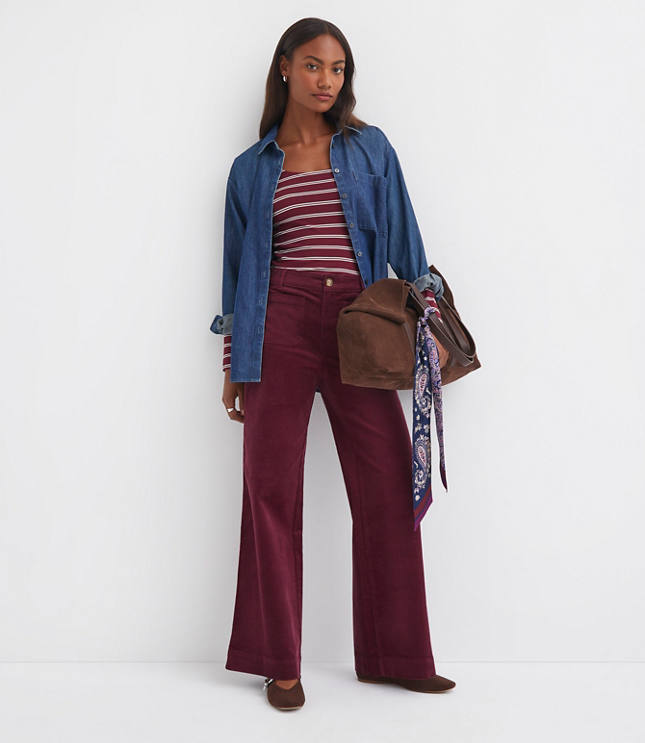 Palmer Wide Leg Pants in Brushed Corduroy