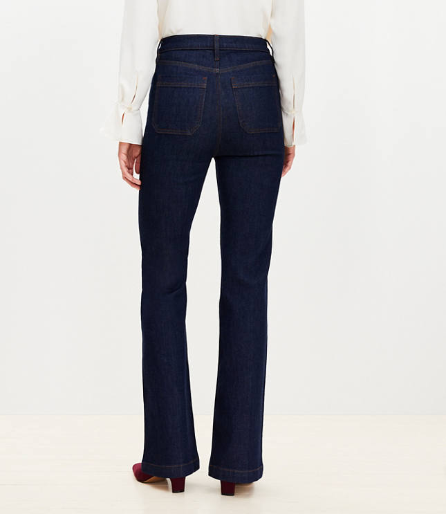 Horsebit High Rise Slim Flare Jeans in Classic Rinse Wash carousel Product Image 3
