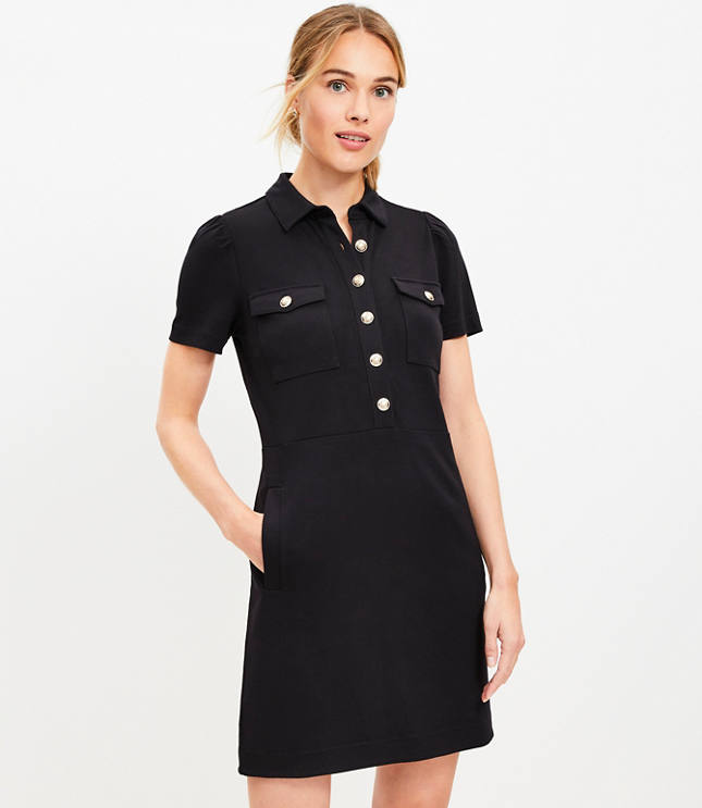 Petite Ponte Mini Shift Pocket Dress