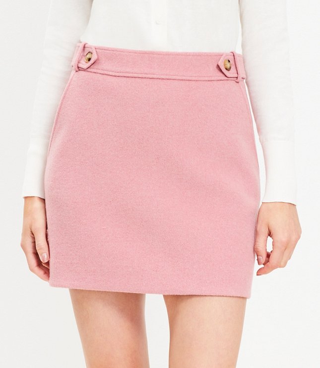 Petite Faux Leather Snap Mini Skirt