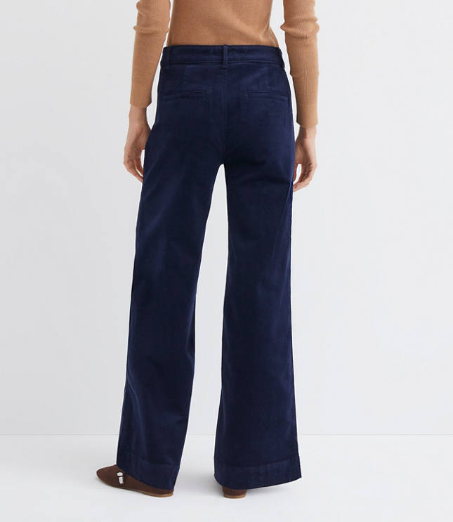 Petite Palmer Wide Leg Pants Brushed Corduroy