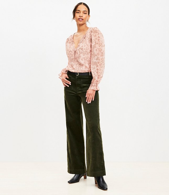 Petite Palmer Wide Leg Pants in Brushed Corduroy carousel Product Image 1