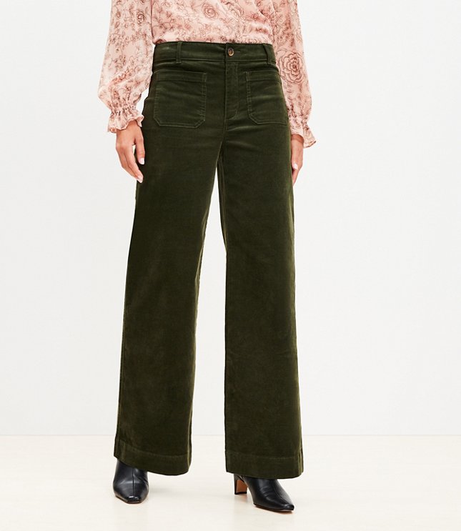 Petite Palmer Wide Leg Pants in Brushed Corduroy