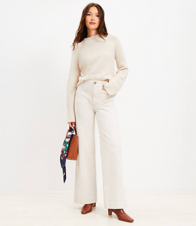 Petite Palmer Wide Leg Pants in Brushed Corduroy