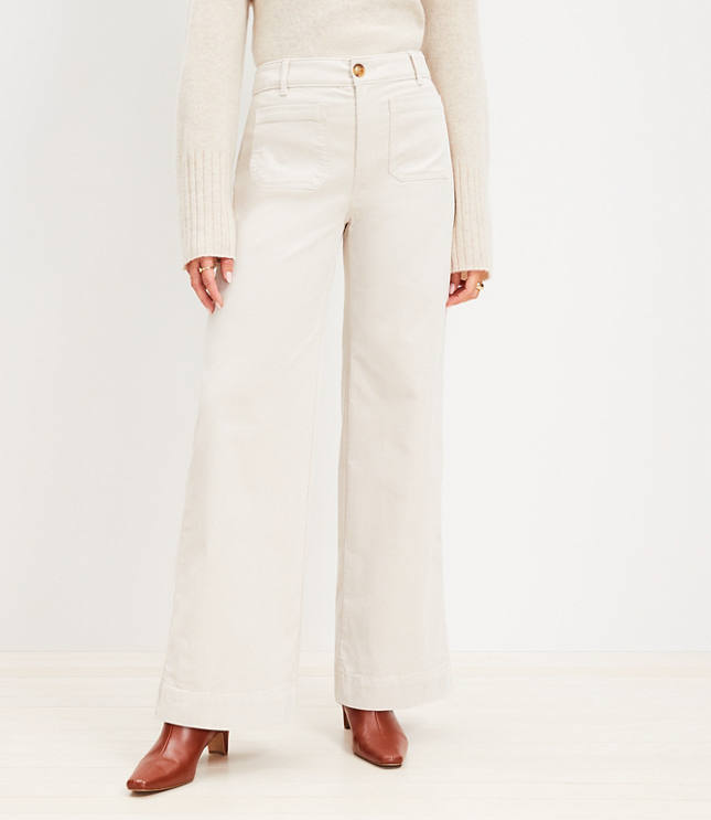 Petite Palmer Wide Leg Pants in Brushed Corduroy