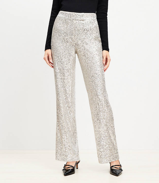 Sequin Straight Pants