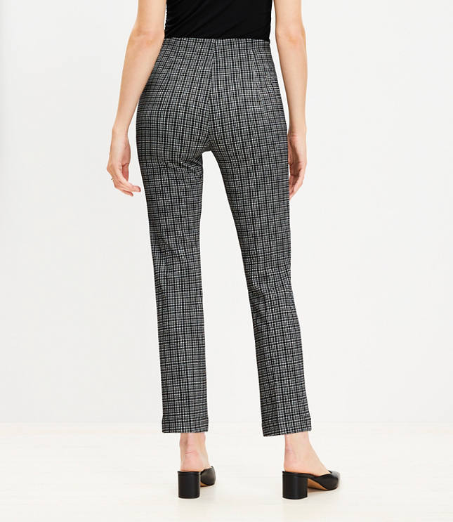 Petite Ponte Straight Pants in Plaid