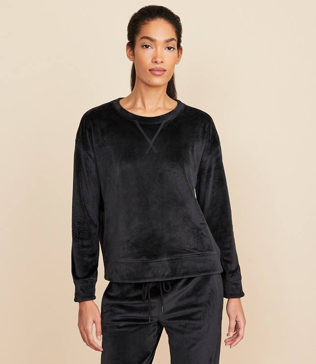 Lou & Grey Ribbed Velour Sweatshirt