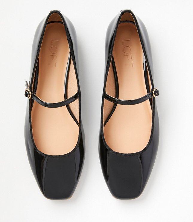 Patent Buckle Strap Ballet Flats