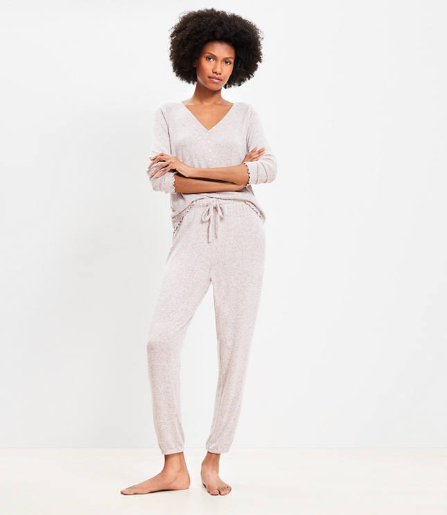 Marled Henley Pajama Set