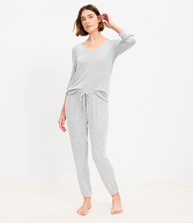 Marled Henley Pajama Set