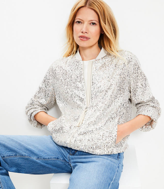 Sequin Bomber Jacket