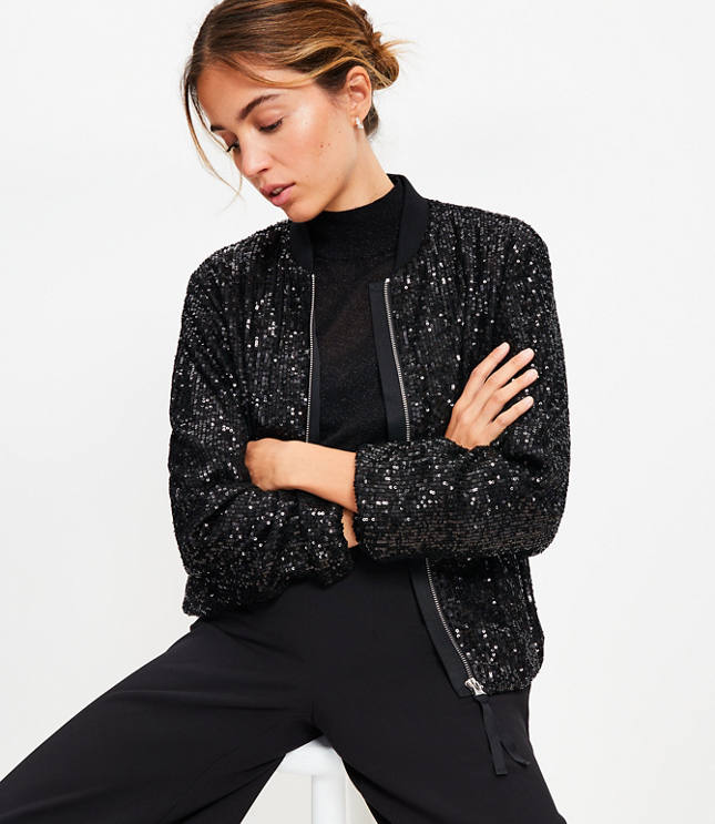 Sequin Bomber Jacket