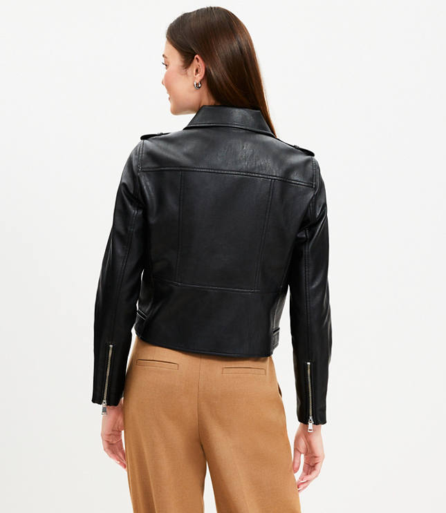 Tall Pebbled Faux Leather Moto Jacket