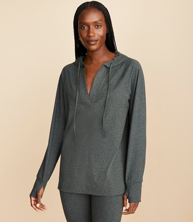 Lou & Grey Brushed Wafflestitch Cowl Tunic Top