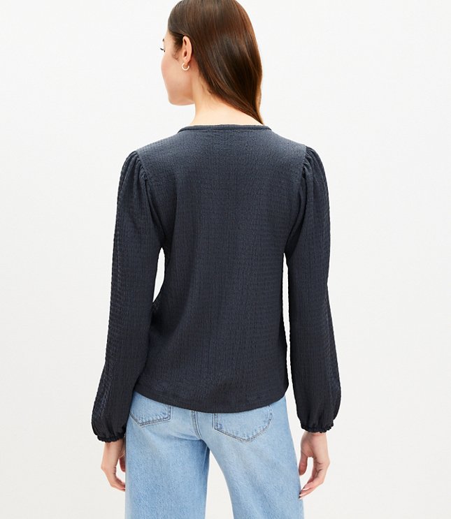 Crinkle Henley Top