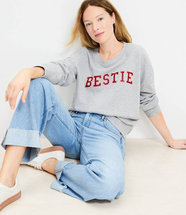 Bestie Sweatshirt - Silver Dust Melange