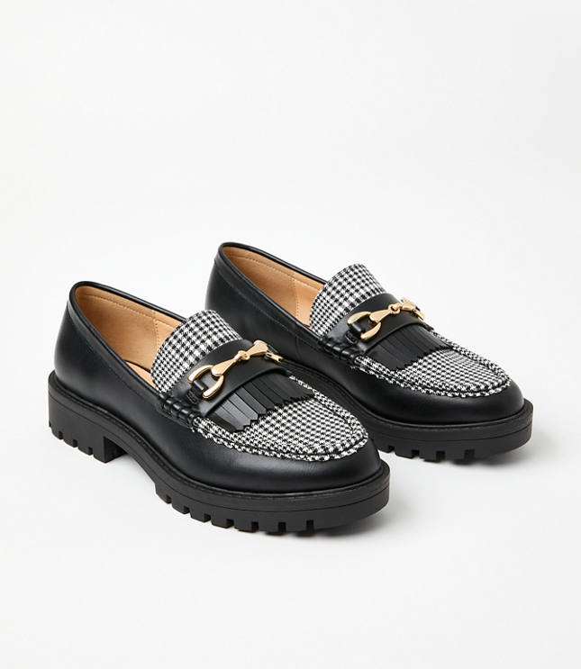 Houndstooth Lug Loafers