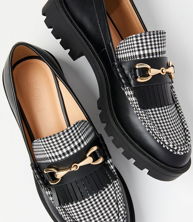 Houndstooth Lug Loafers