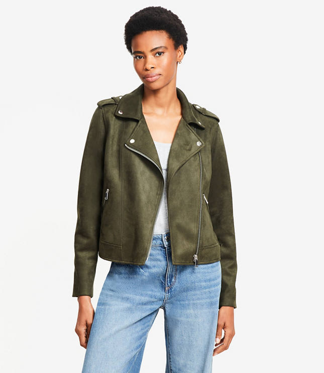 Tall Faux Suede Moto Jacket