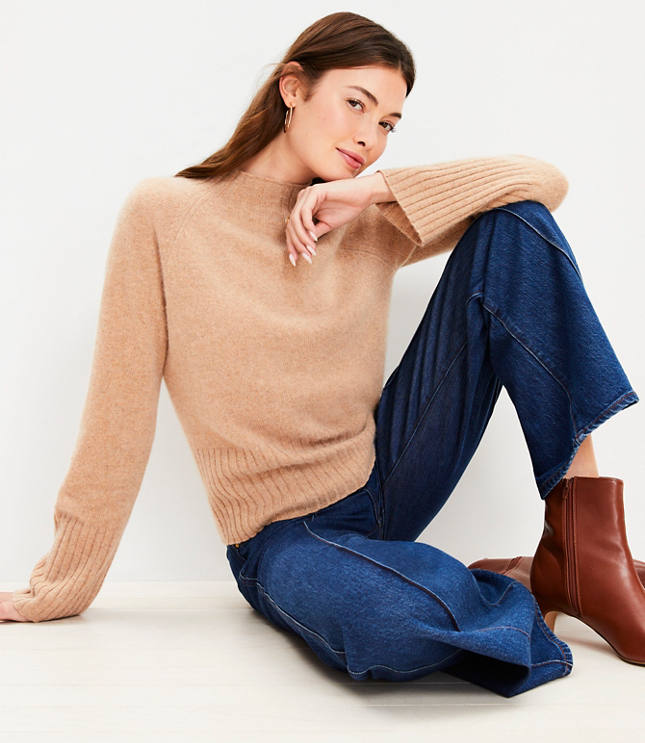 Petite Cashmere Mock Neck Sweater