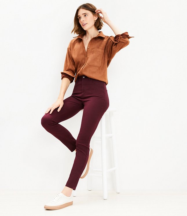 Petite Five Pocket Skinny Pants in Twill