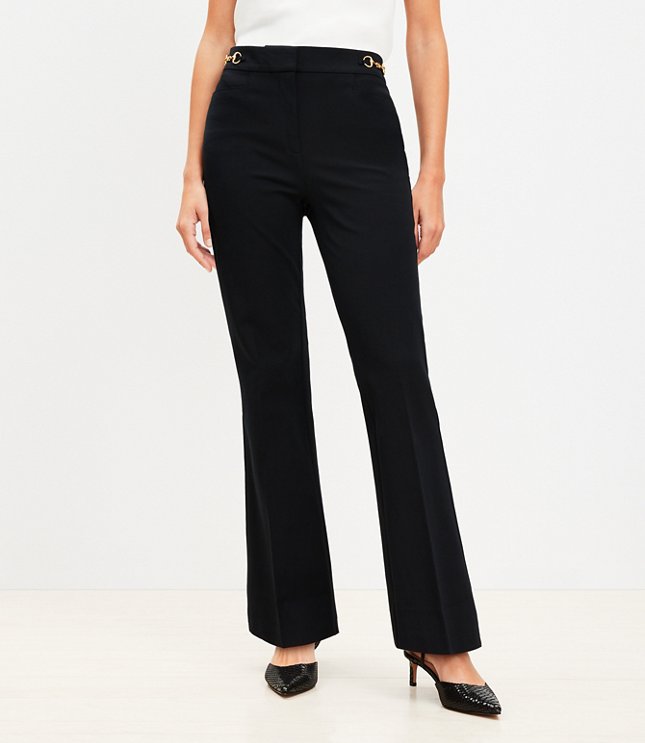 Curvy Horsebit Sutton Flare Pants in Bi-Stretch