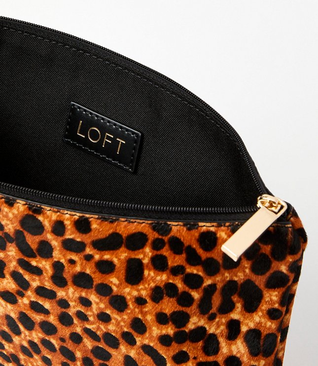 Leopard Print Haircalf Zip Pouch