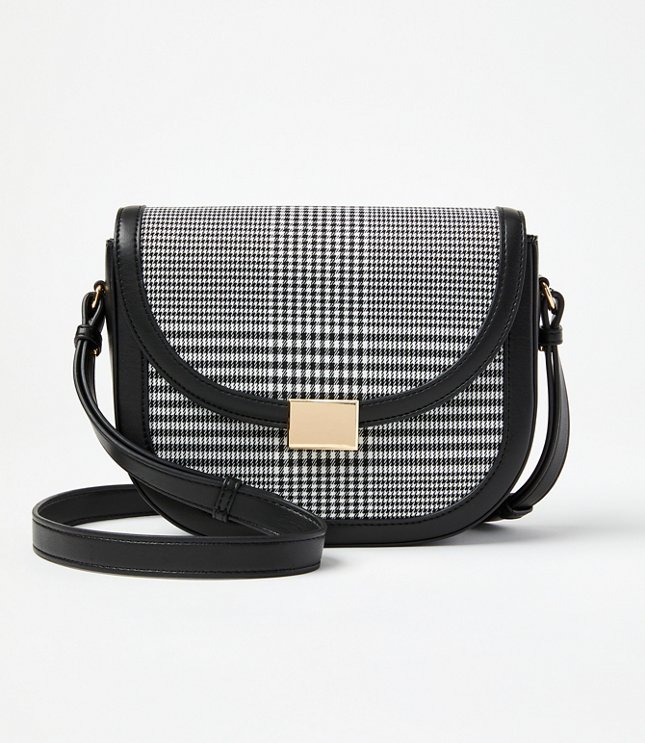 Houndstooth Box Shoulder Bag