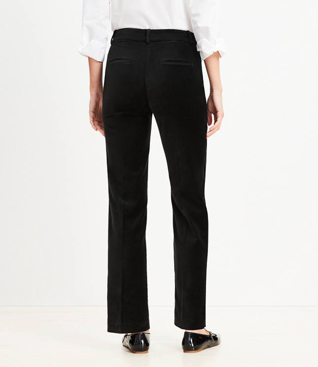 Pintucked Full Length Straight Pants Velvet