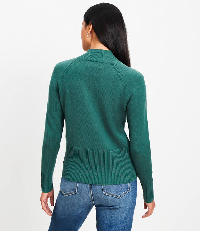 Ribtrim Mock Neck Sweater