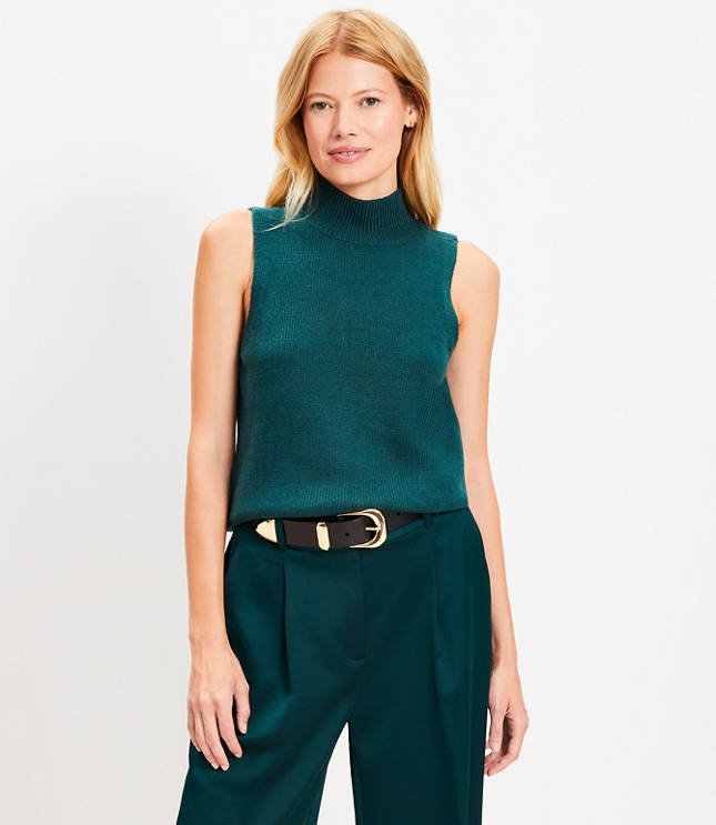 Funnel Neck Sleeveless Sweater