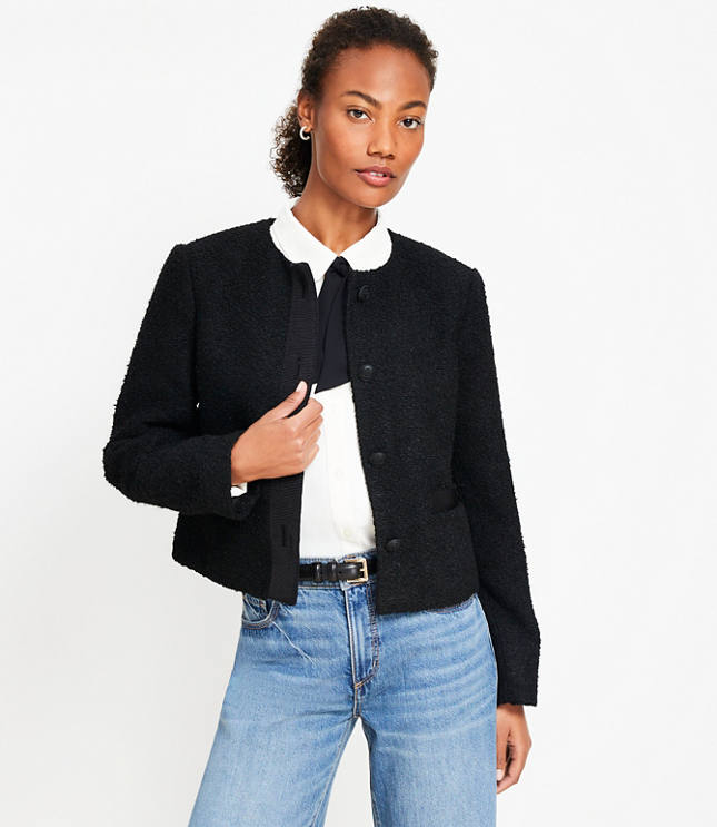 Boucle Collarless Jacket