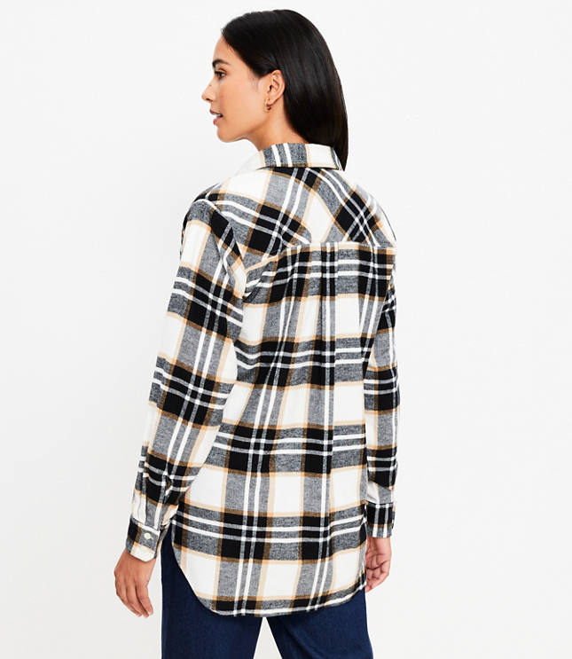 Petite Plaid Tunic Shirt