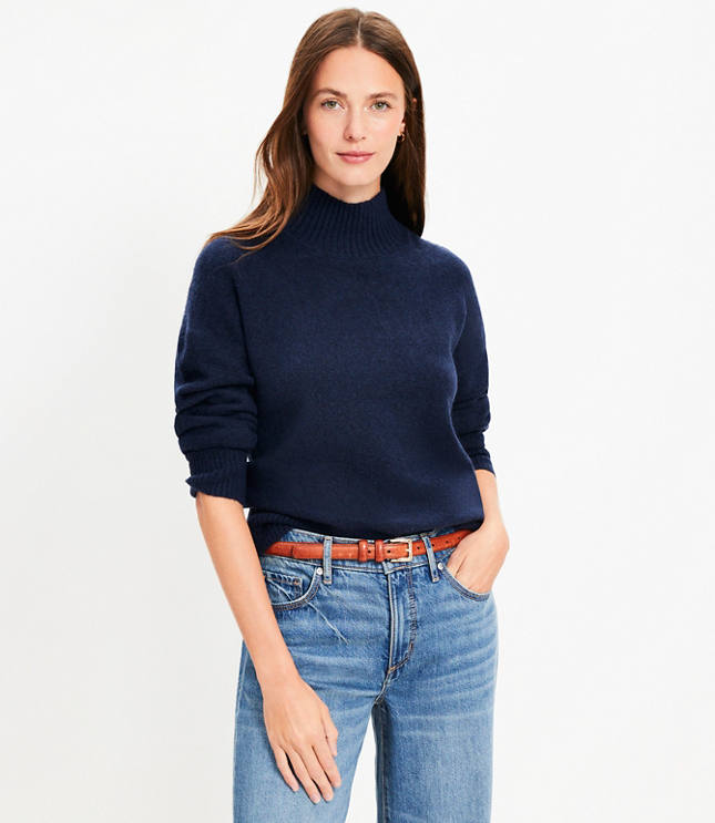 Petite Modern Mock Neck Sweater