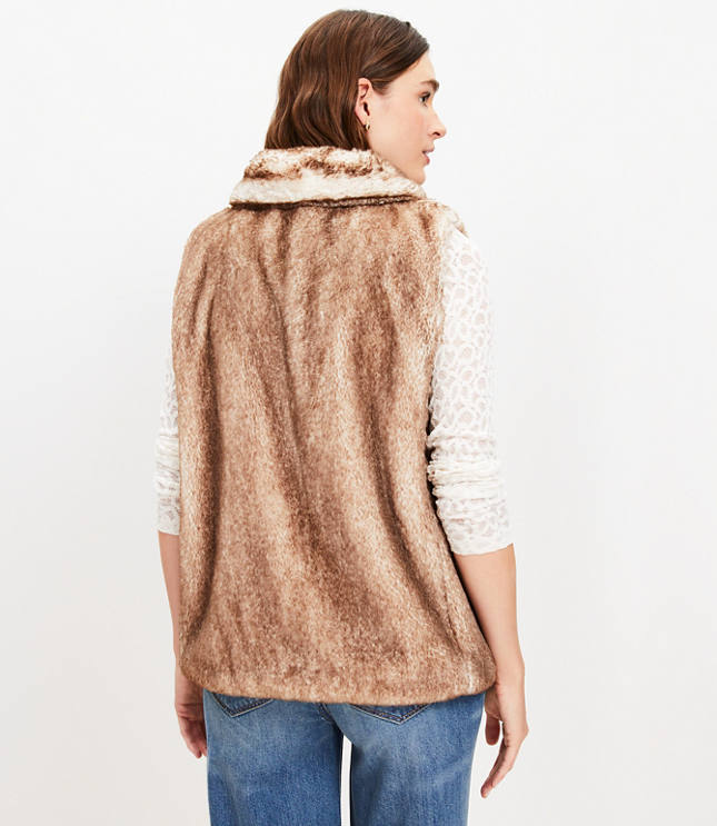 Faux fur vest petite best sale