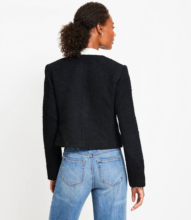 Tall Boucle Collarless Jacket