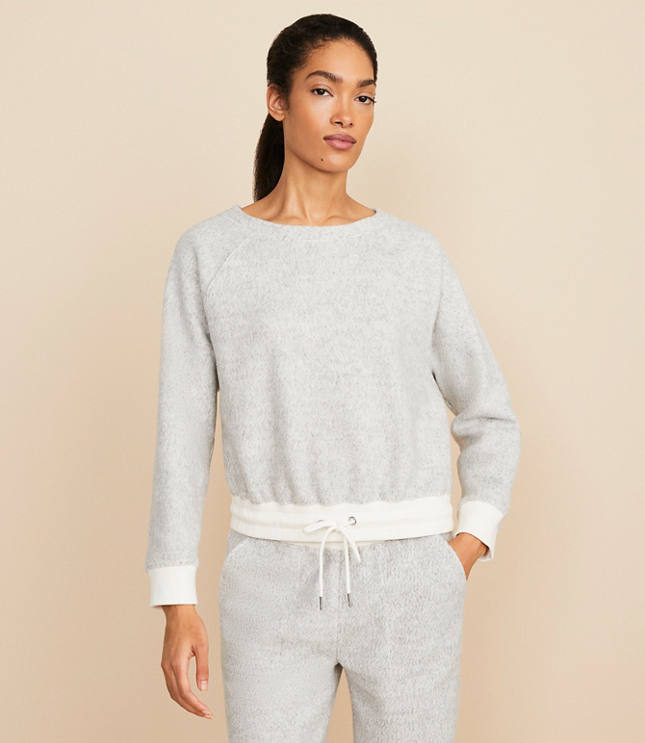 Petite Lou & Grey Cozy Textured Drawstring Sweatshirt