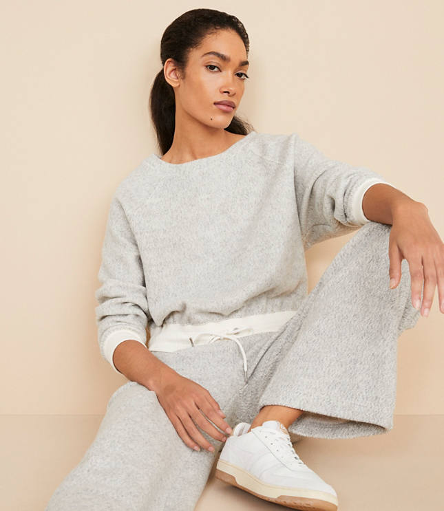 Petite Lou & Grey Cozy Textured Drawstring Sweatshirt